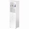 Basicwise Tall Freestanding Linen Tower, Bathroom Cabinet with 2 Open shelves, 3 Drawers, and a Closet, White QI004611.WT - alternate 1